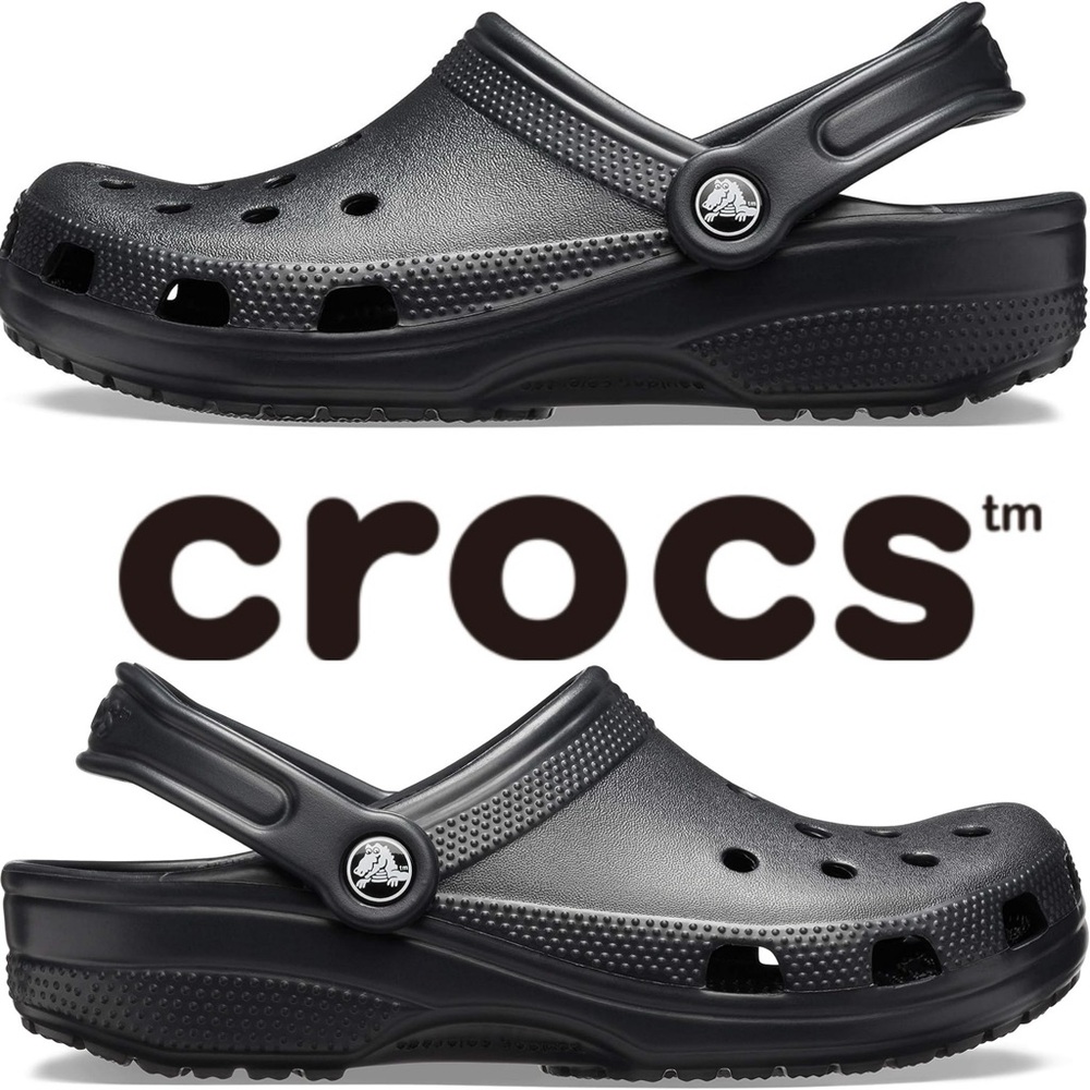 Crocs Unisex Adult Classic Waterproof Clogs Shoes Black Size Men's 8